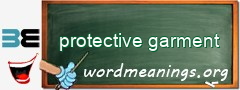 WordMeaning blackboard for protective garment